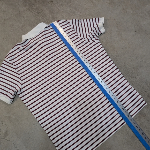 VTG 90s Polo Ralph Lauren Striped Polo Shirt Whtie Red Green Pony Mens L - Picture 6 of 6